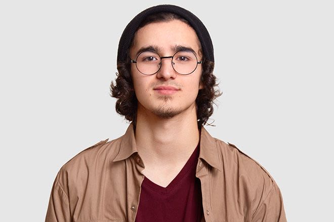 Square face round glasses