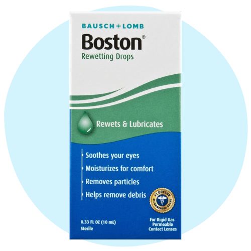 Boston rewetting drops for rigid gas permeable contacts