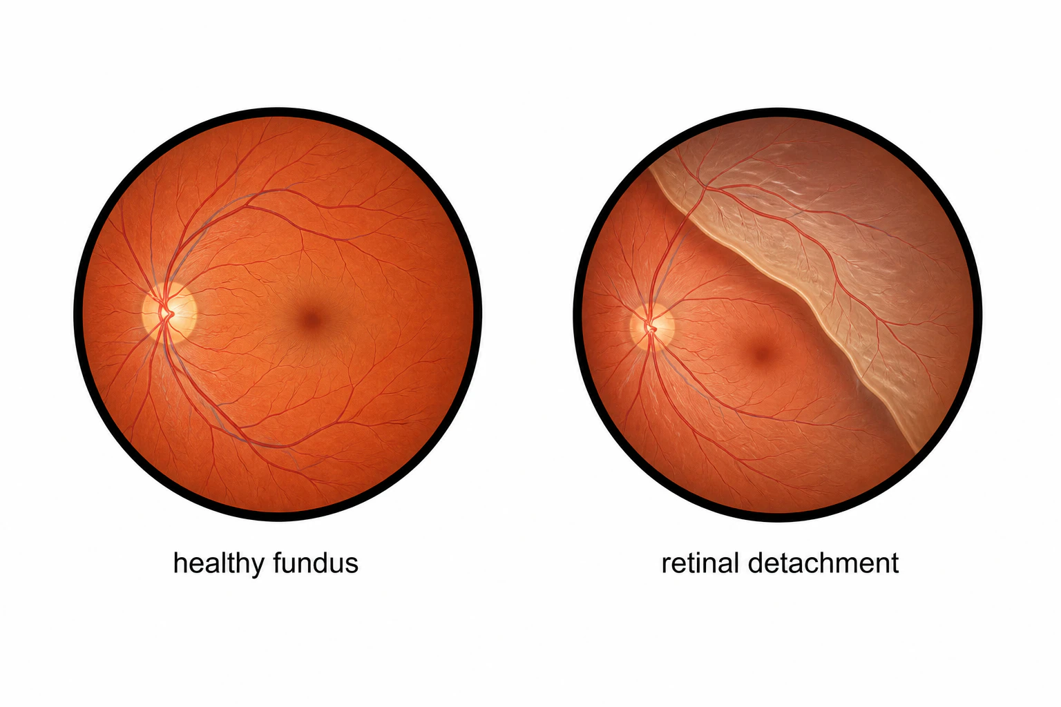 Retinal detachment illustration