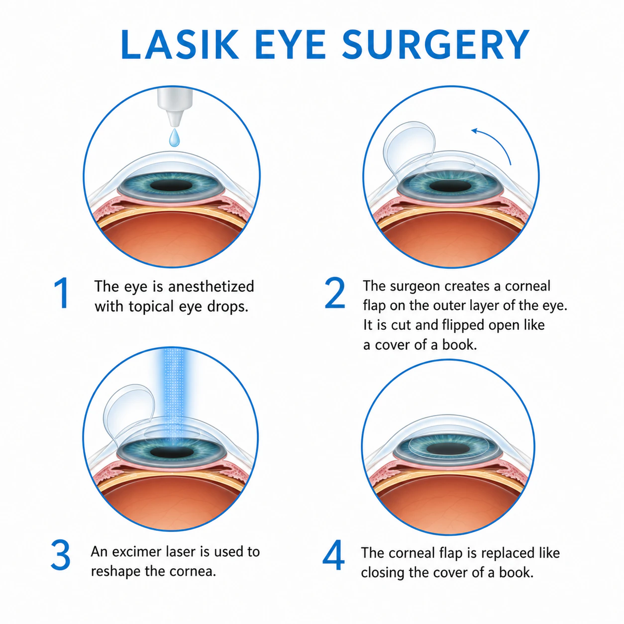 Laser eye surgery illustration