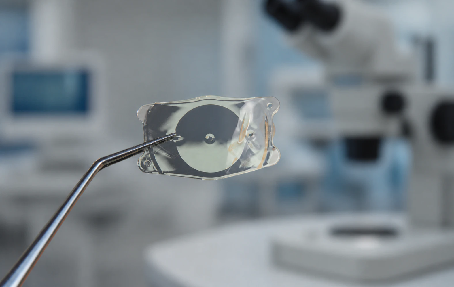 Closeup Photo of the Implantable Collamer Lens ICL for Treating ICL