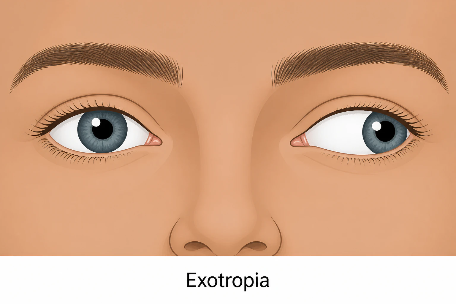 Exotropia strabismus illustration