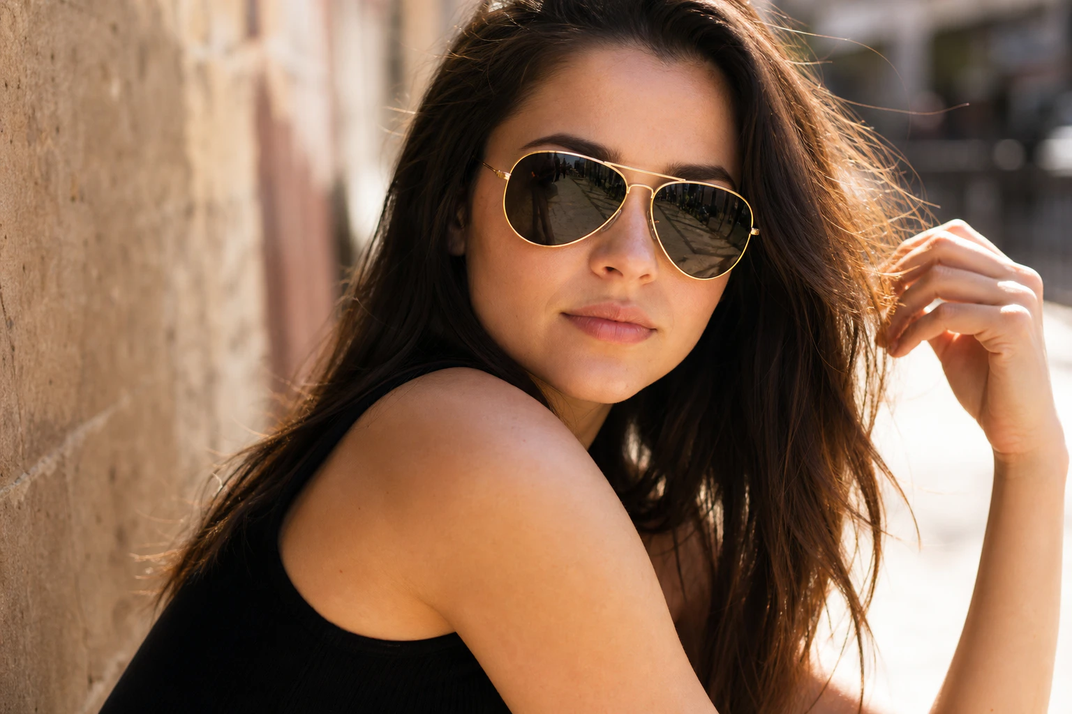 Round face shape aviators