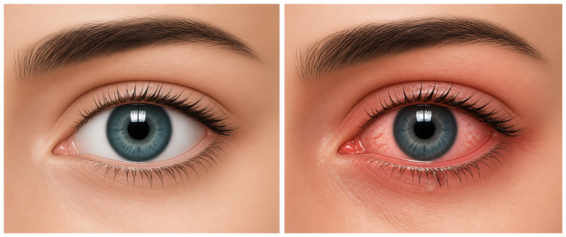 Normal eye vs. Burning eye