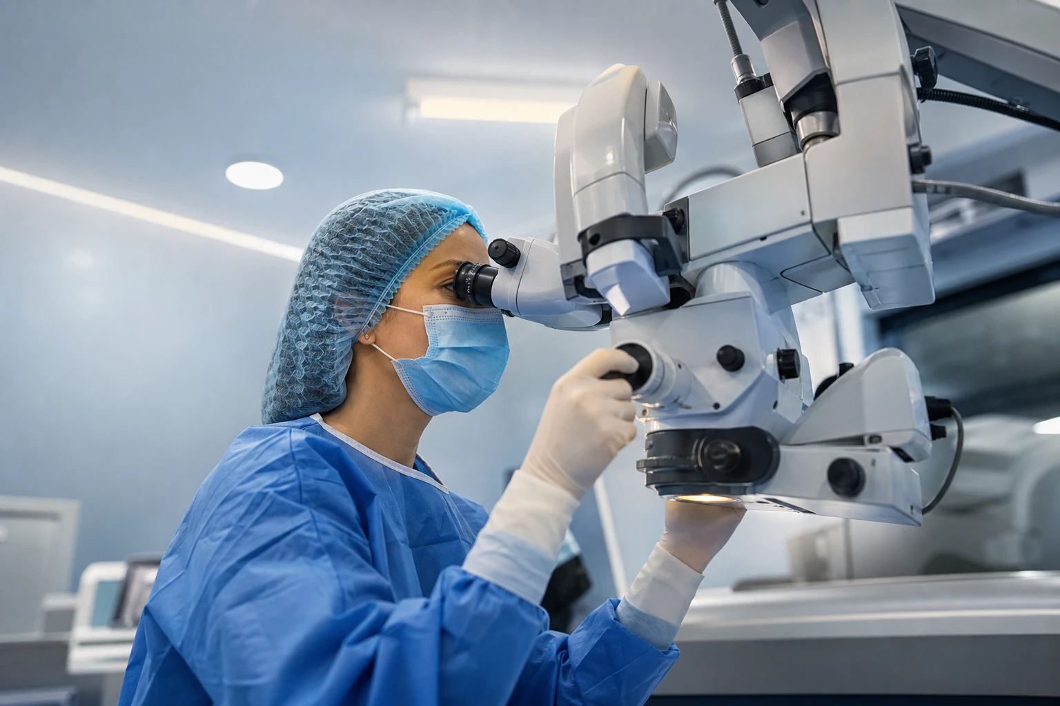 LASIK Surgeon Using Laser