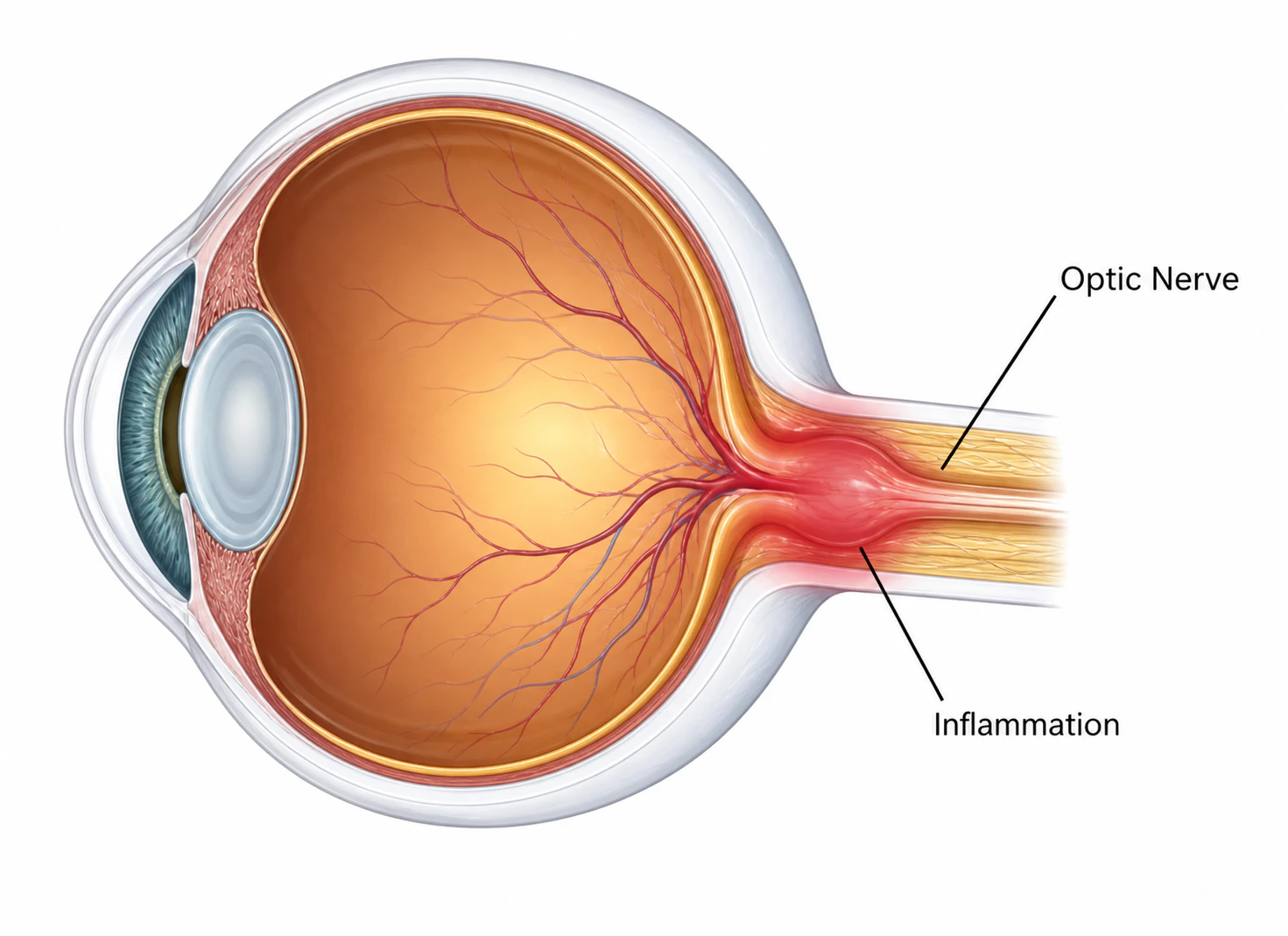 Optic neuritis illustration