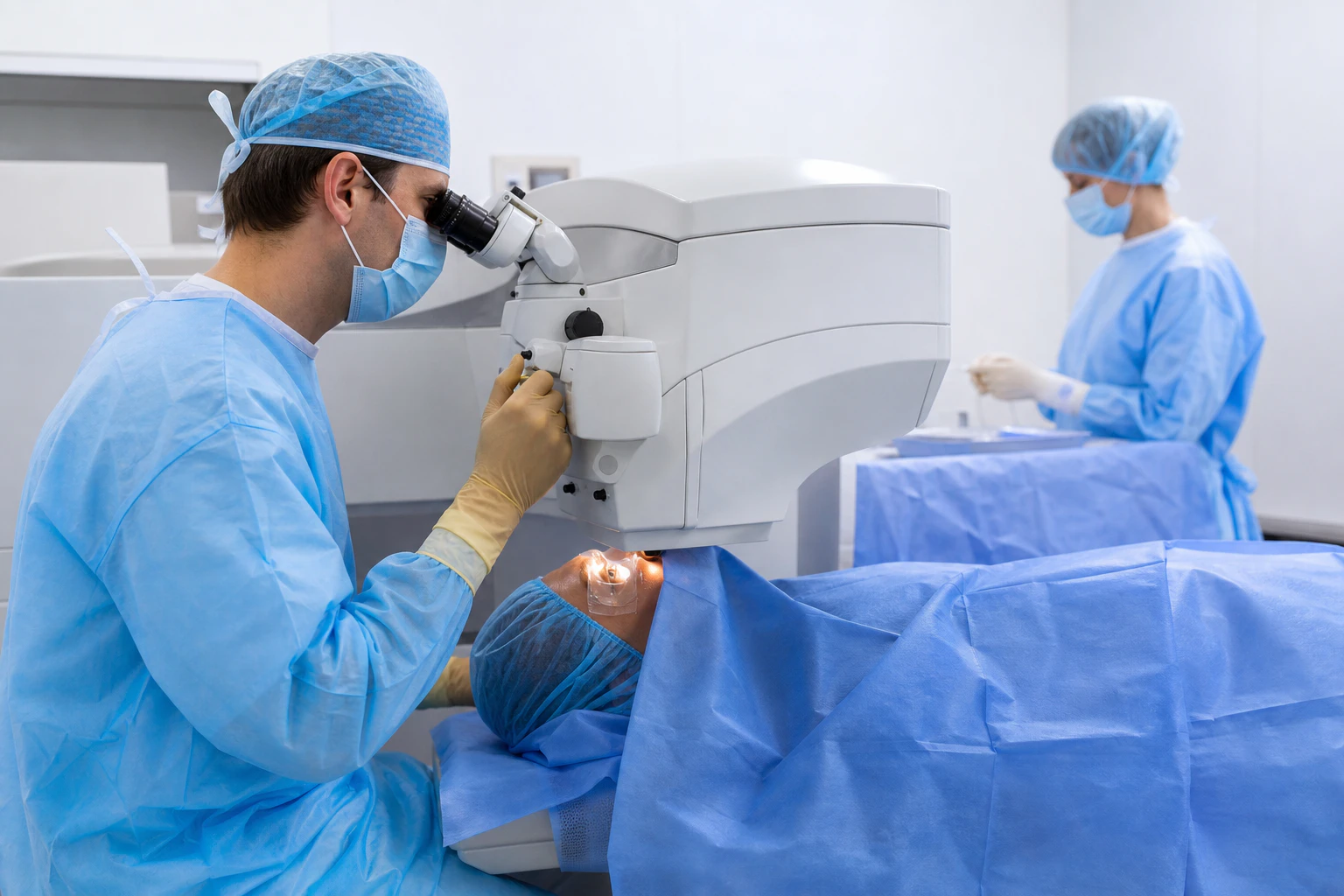 Surgeon performing LASIK Procedure