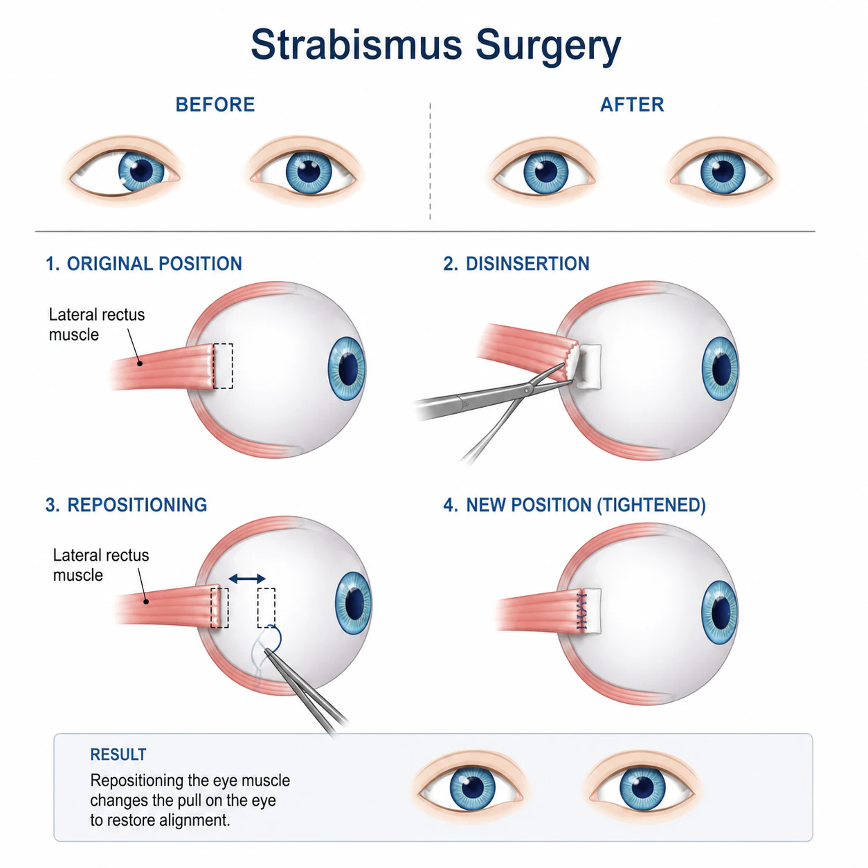 Strabismus surgery illustration
