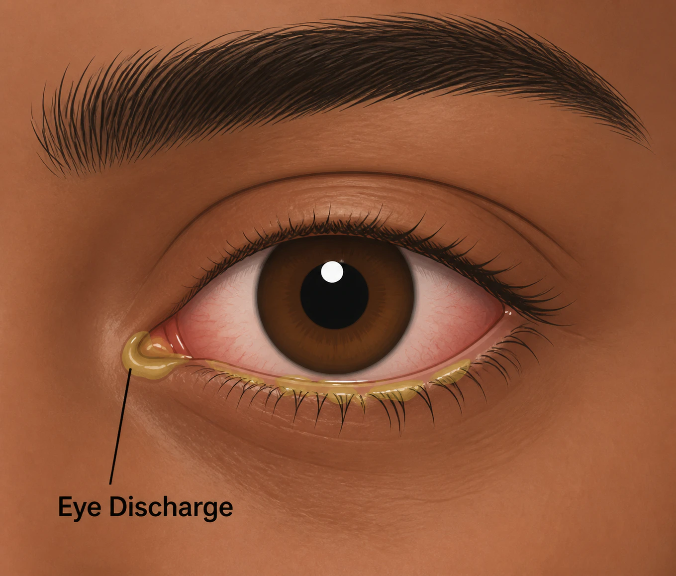 Eye discharge illustration