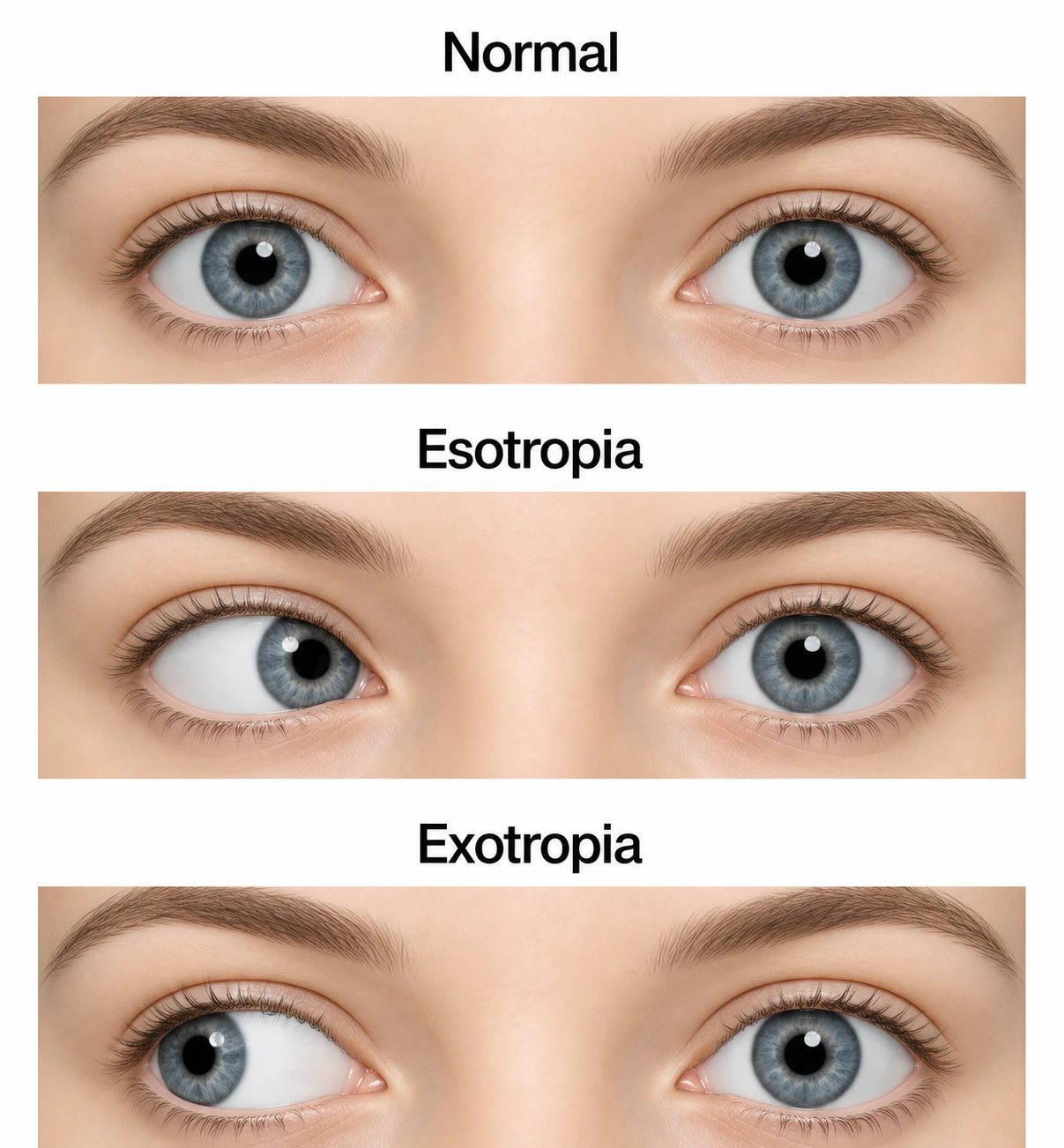 Strabismus in children illustration