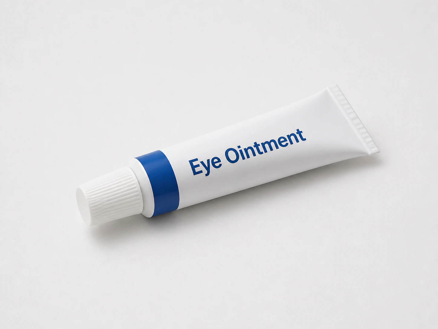 Erythromycin Eye Ointment in Tube Pictured on White Table Background