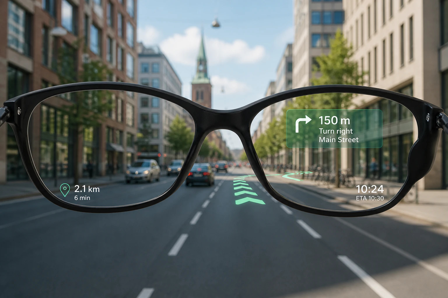 Smart glasses used for city navigation