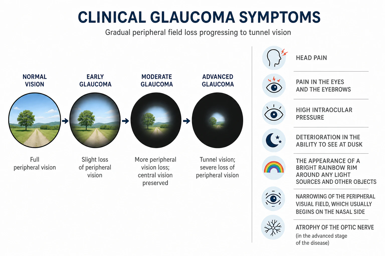 Symptoms of open angle glaucoma