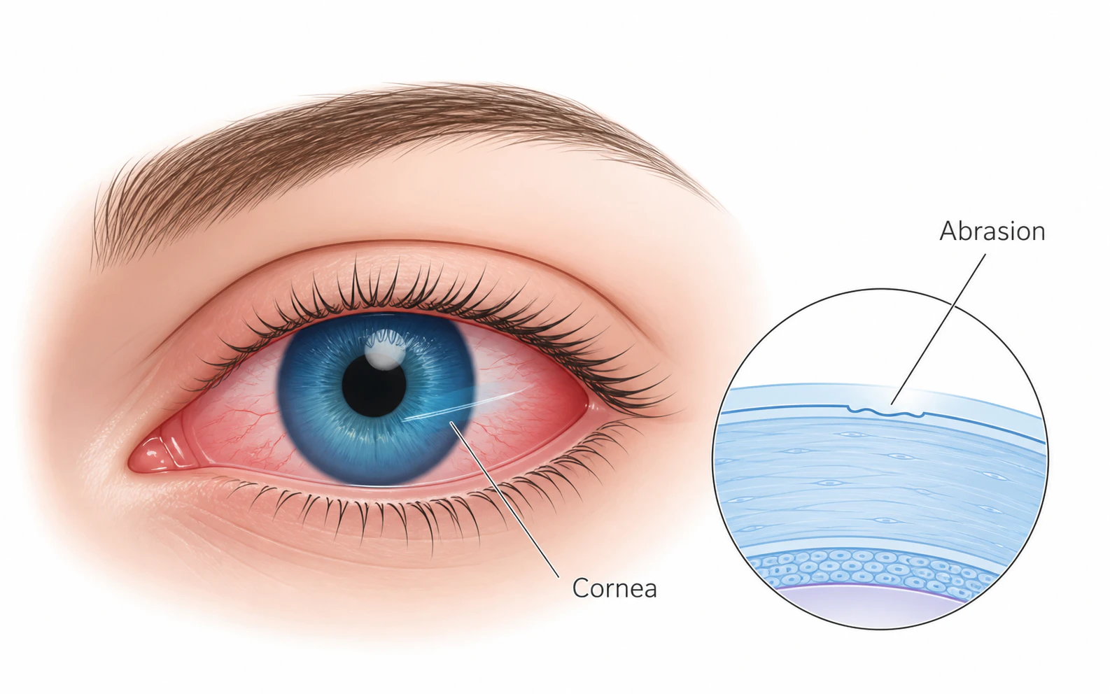 Corneal abrasion illustration