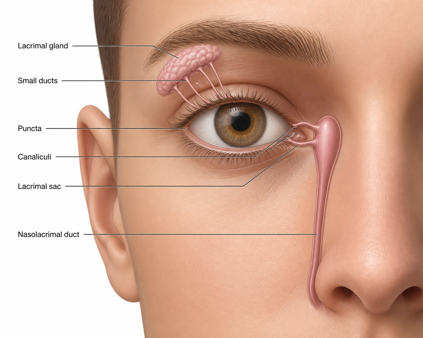 Lacrimal glands vector illustration