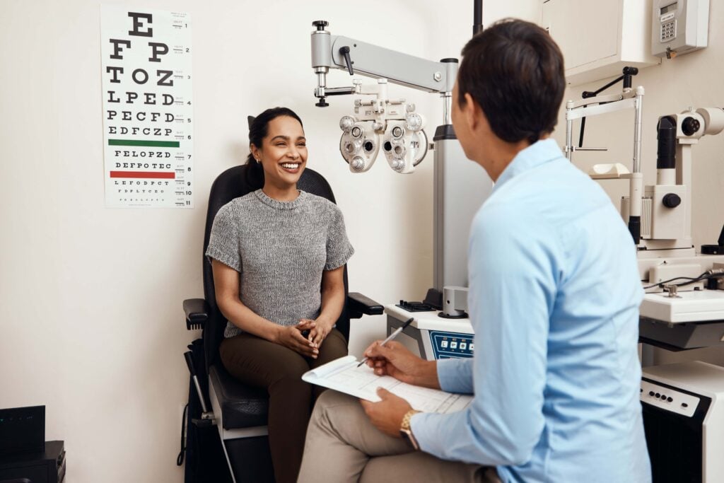 The Best Vision Insurance of 2025 2 eye test or eye exam inside doctors clinic